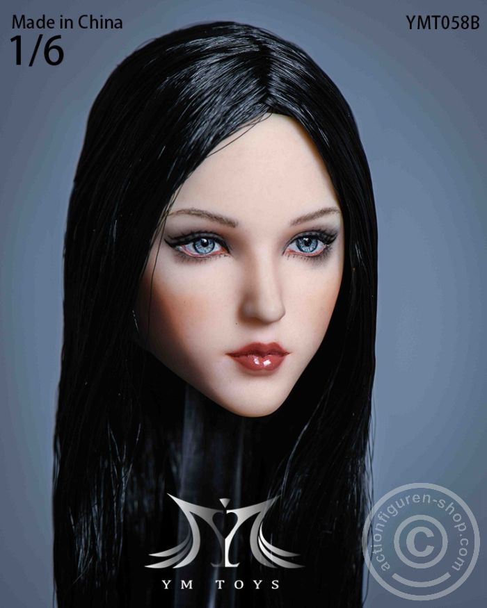 Female Head - long black Hair