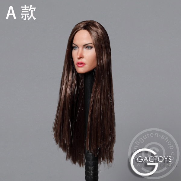 Female Head long brown straight Hair