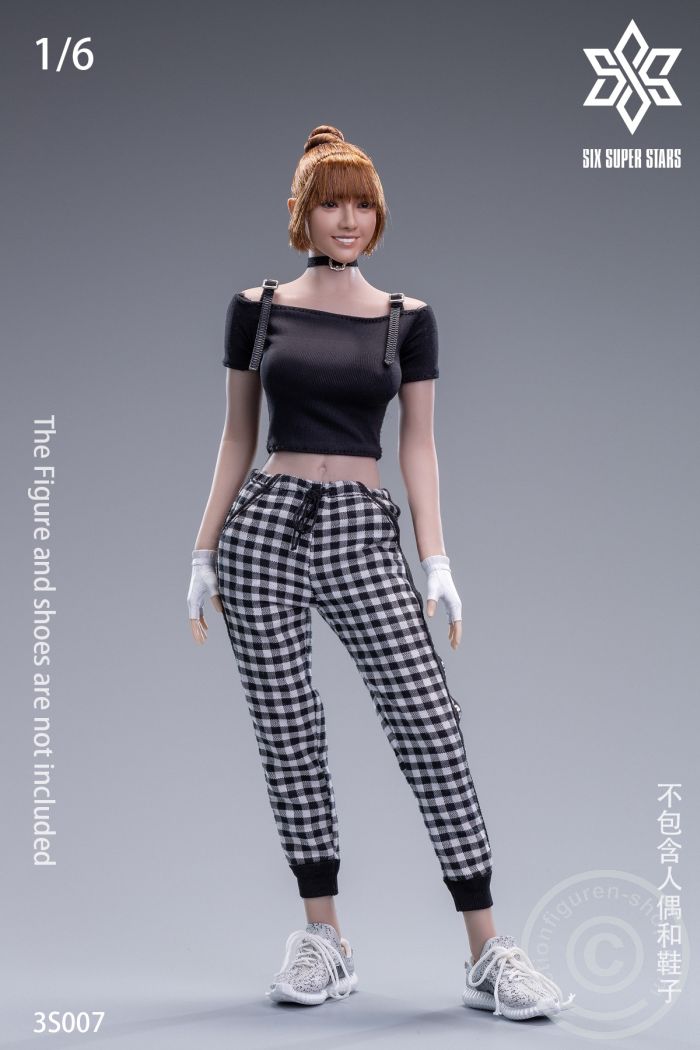 3S-007-03 Sexy Checkerd Trousers Set