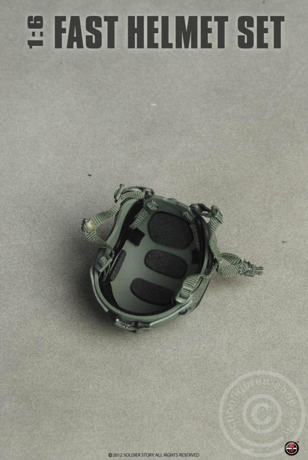 FAST Helmet, High Cut (XP) Helmet w/ Skeleton shroud - Foliage Green