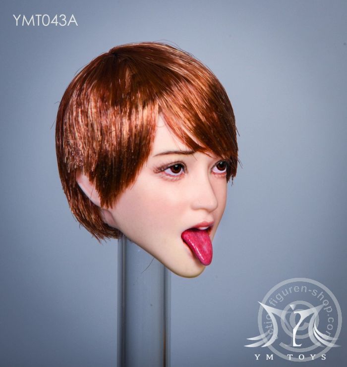 Head - red-brown short Hair w/ Tongue out