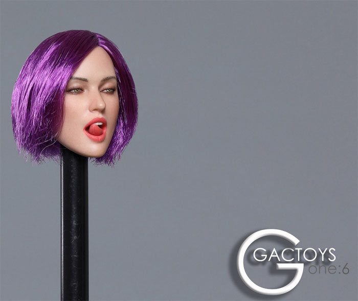 Female Head w/ tongue out - purple hair