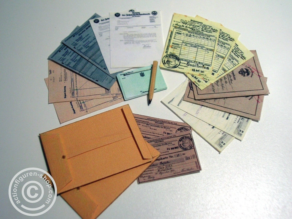 WW II German Ausweise und Formular Set 3