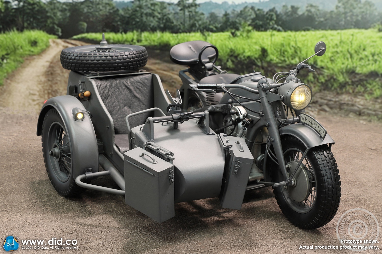 German Zündapp KS 750 Motorcycle with sidecar (Grey) - in 1/6 scale