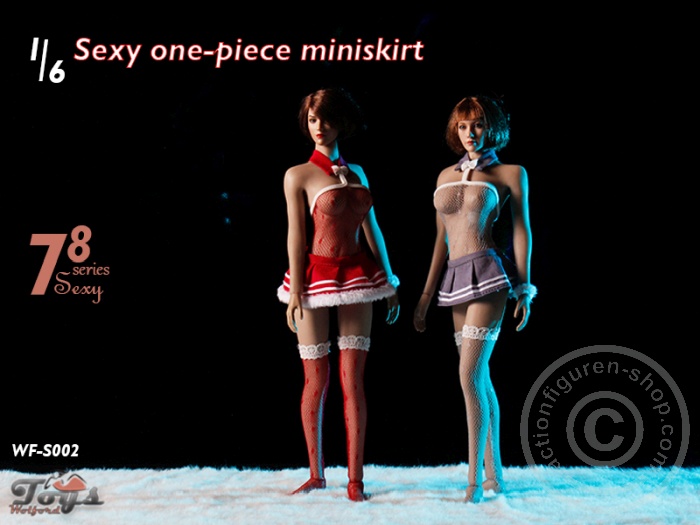 Sexy One-Piece Miniskirt Set - White