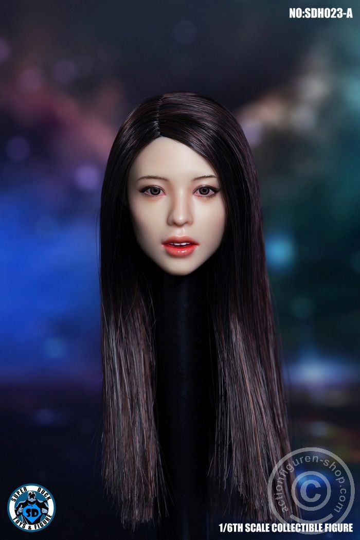 Female Head - black long Hair