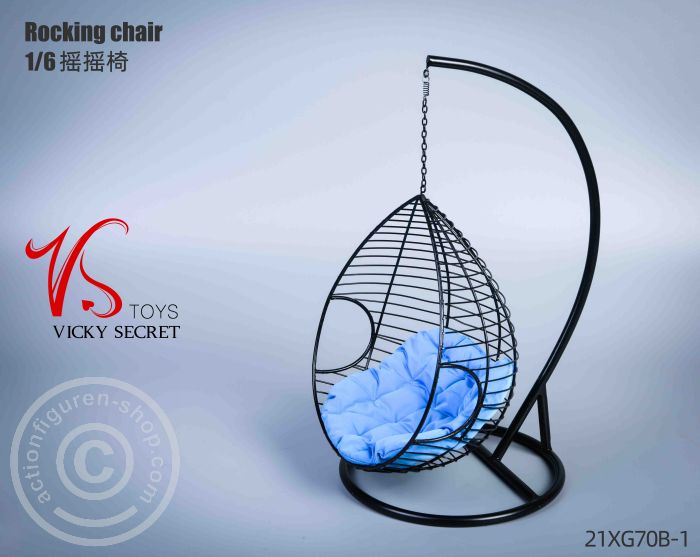 Rocking - Hanging Chair with Pillow - blue