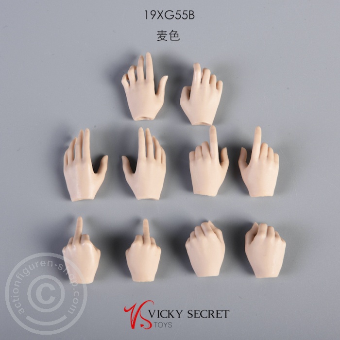 Hand Set for female Bodys/Figures - suntan