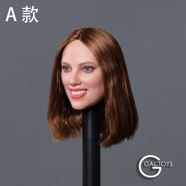 Female Head mid long straight brown Hair