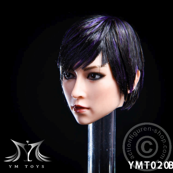 Kopf - schwarz/lila kurze Haare