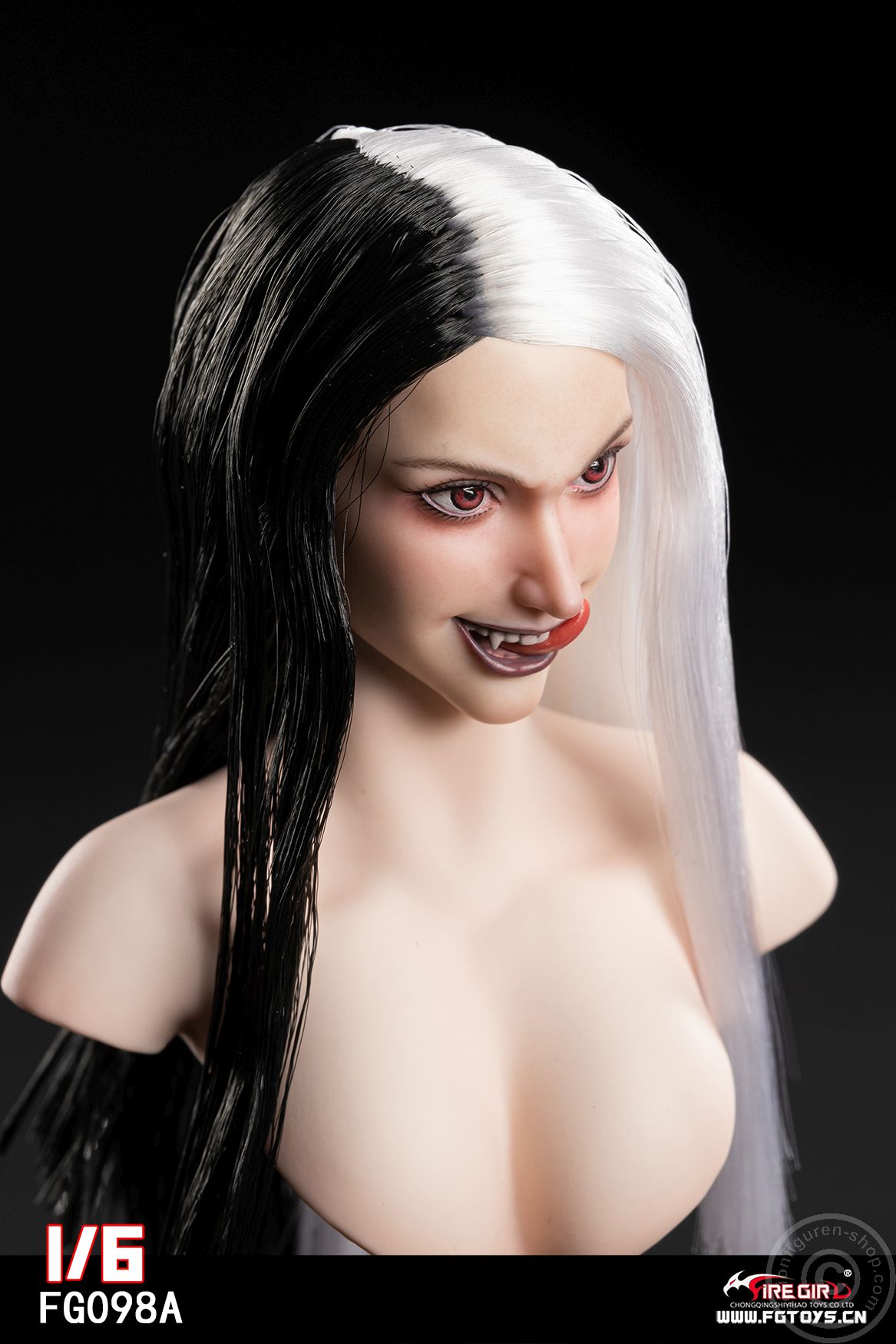 Female Head - The Witch Vampire - black Hair