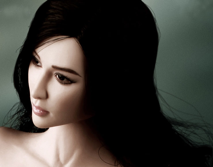 Kopf mit Schwarzen Haaren