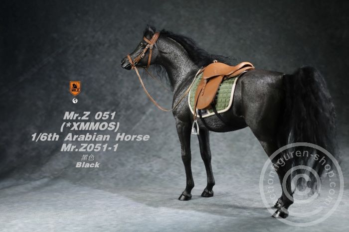 MRZ051-01-03 Arabian Horse w/ full European Harness - black