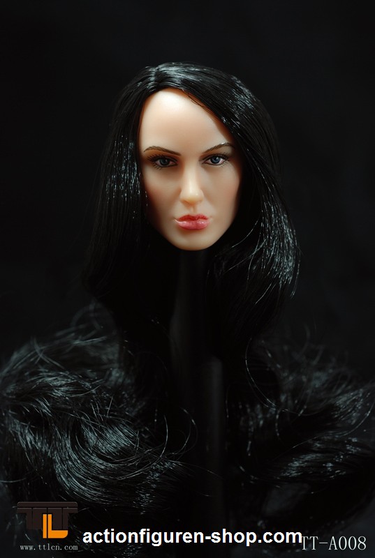 Kopf VIII mit echt-Haaren, schwarz