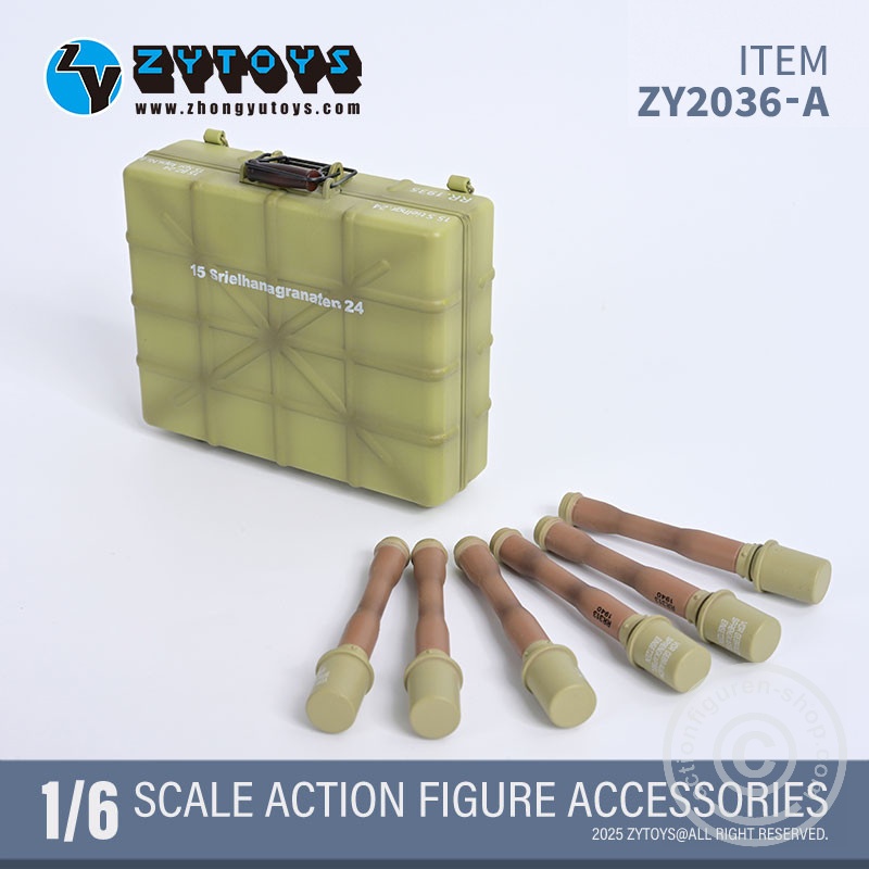 Handgranaten Packkasten Typ24 w/ 6 Stick-Grenades & 3 Detonators – sand color - in 1/6 scale