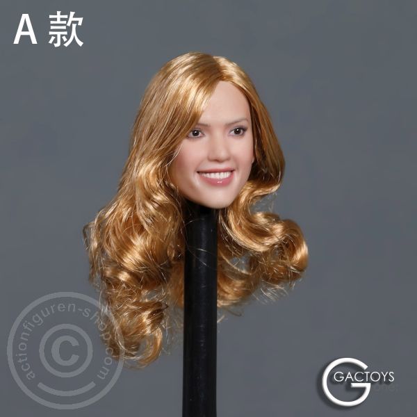 Female Head long curly blond Hair
