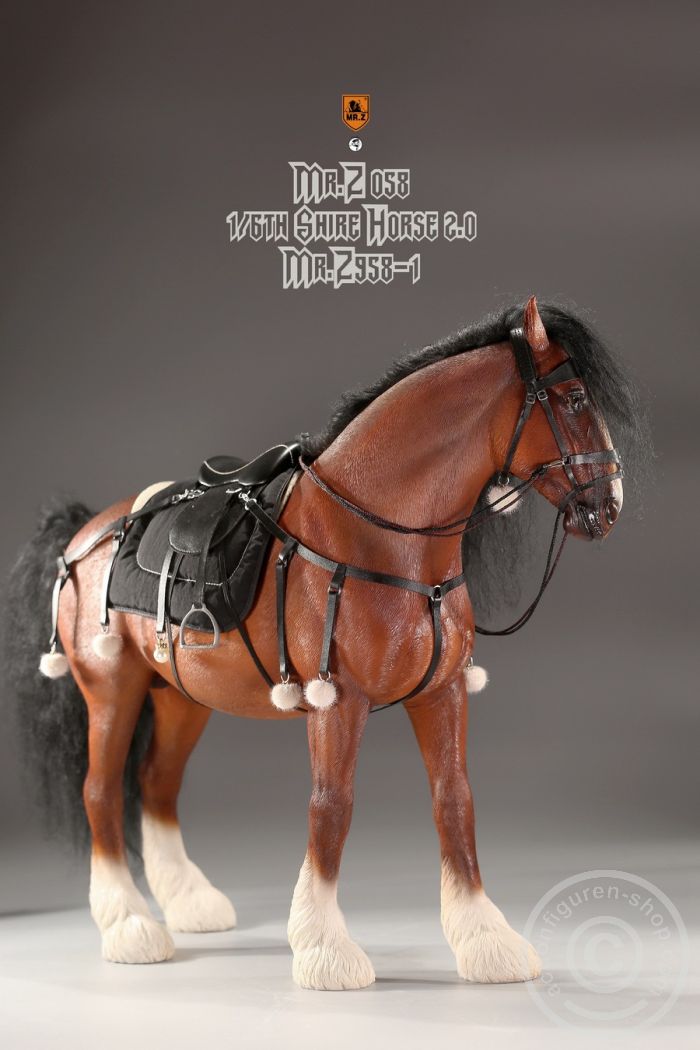 Shire Horse w/ Harness - brown