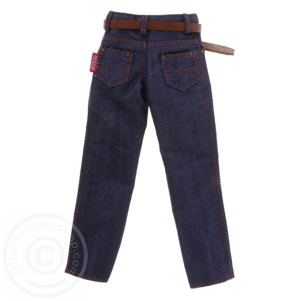 Blue Jeans Hose mit Leder Gürtel