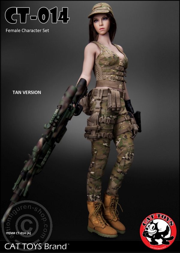 Female Military Character Set - Tan
