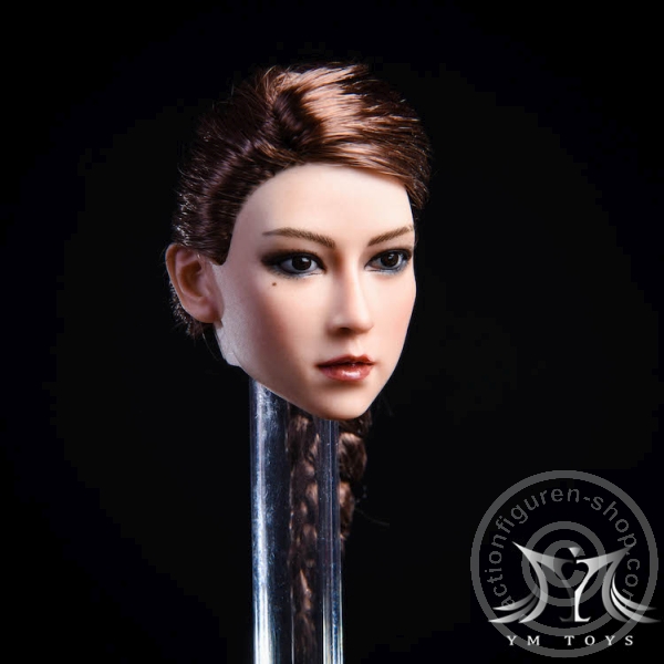 Kopf - braune Haare - langer Zopf