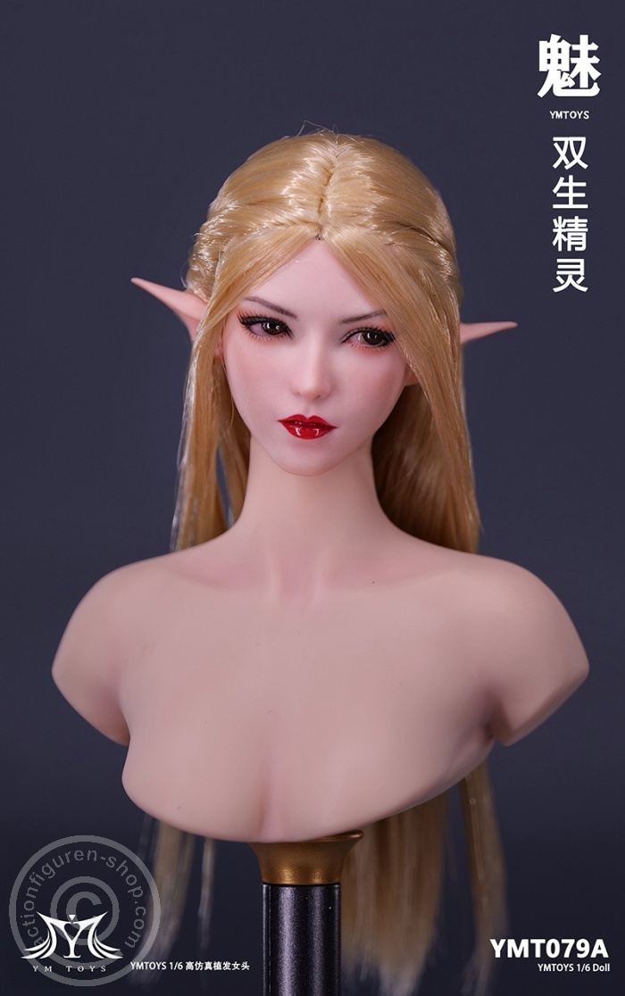 Elf Girl - Head - long gold-blond Hair