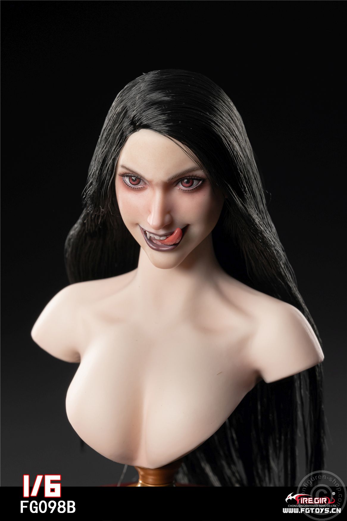 Female Head - The Witch Vampire - Black Hair