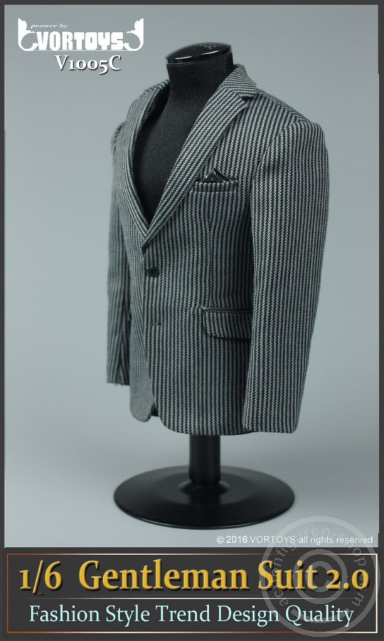 Gentelman Grey-Striped Suit Set 2.0