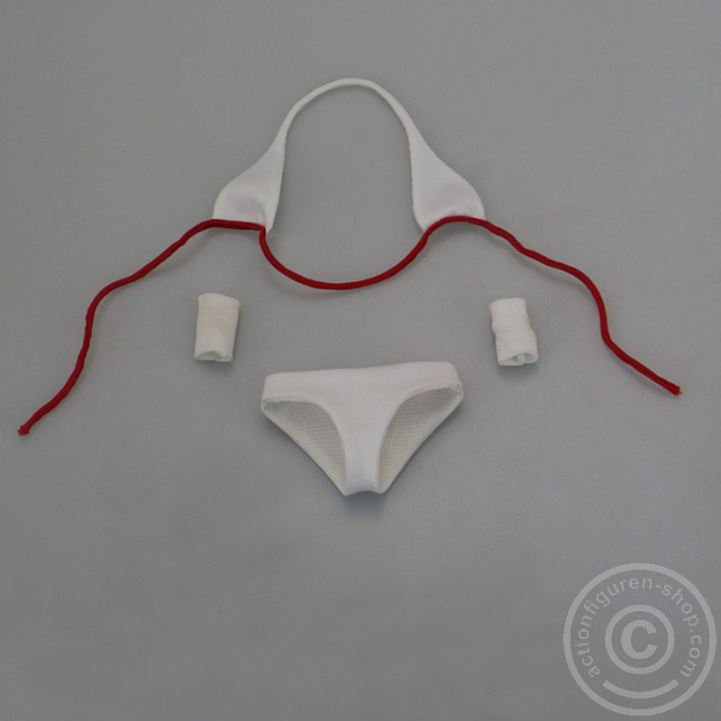 JOQCBC-01 Sexy Bikini Dress - White - Red