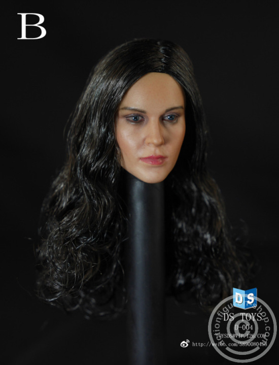 Female Head - long curly Black Hair