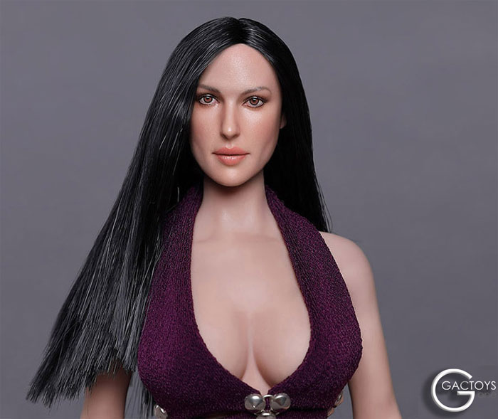 Female Head - black long straight hair