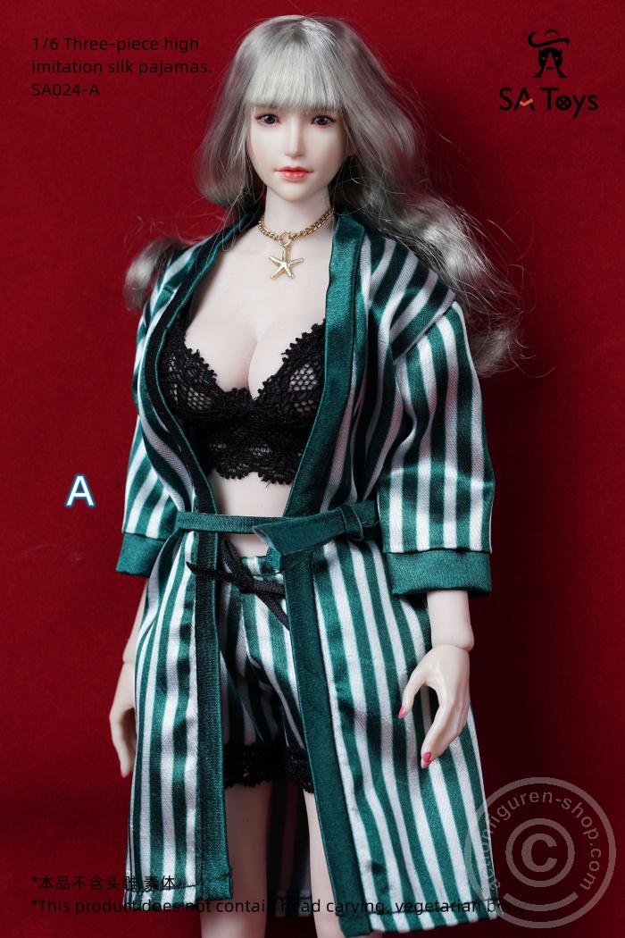 Female Night Pyjama Sleep Set - dark green
