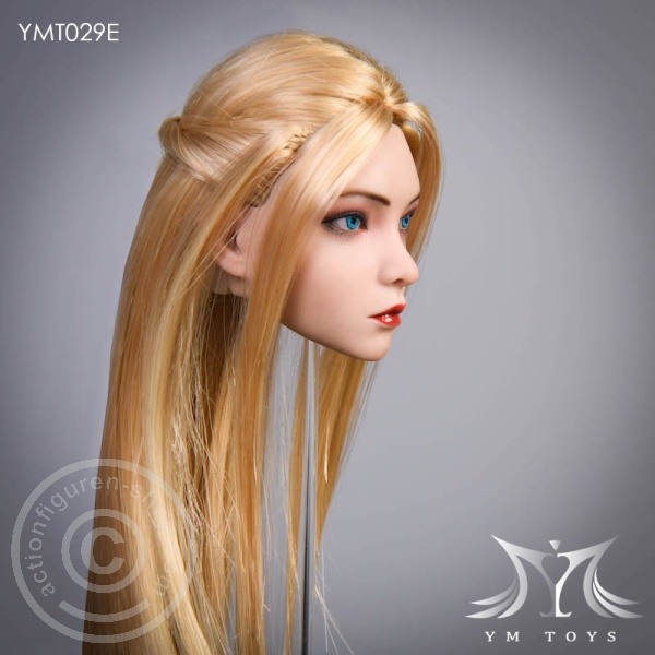 Head - blond Hair - w/ Braids and Barrette