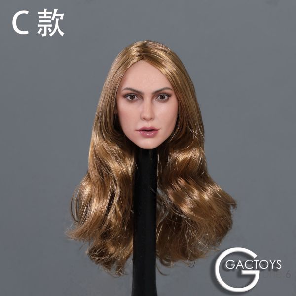 Female Head long curly gold-blond Hair