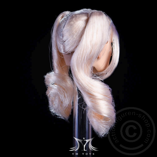 Kopf - blonde Haare mit 2 Zöpfen