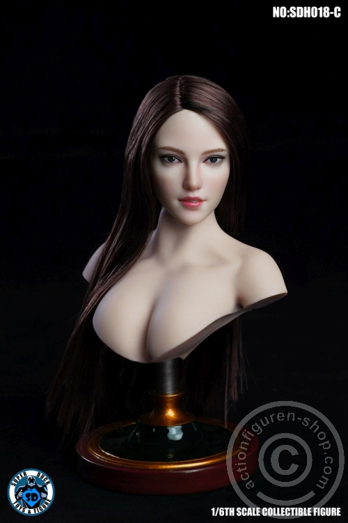 Female Head - brown long Hair