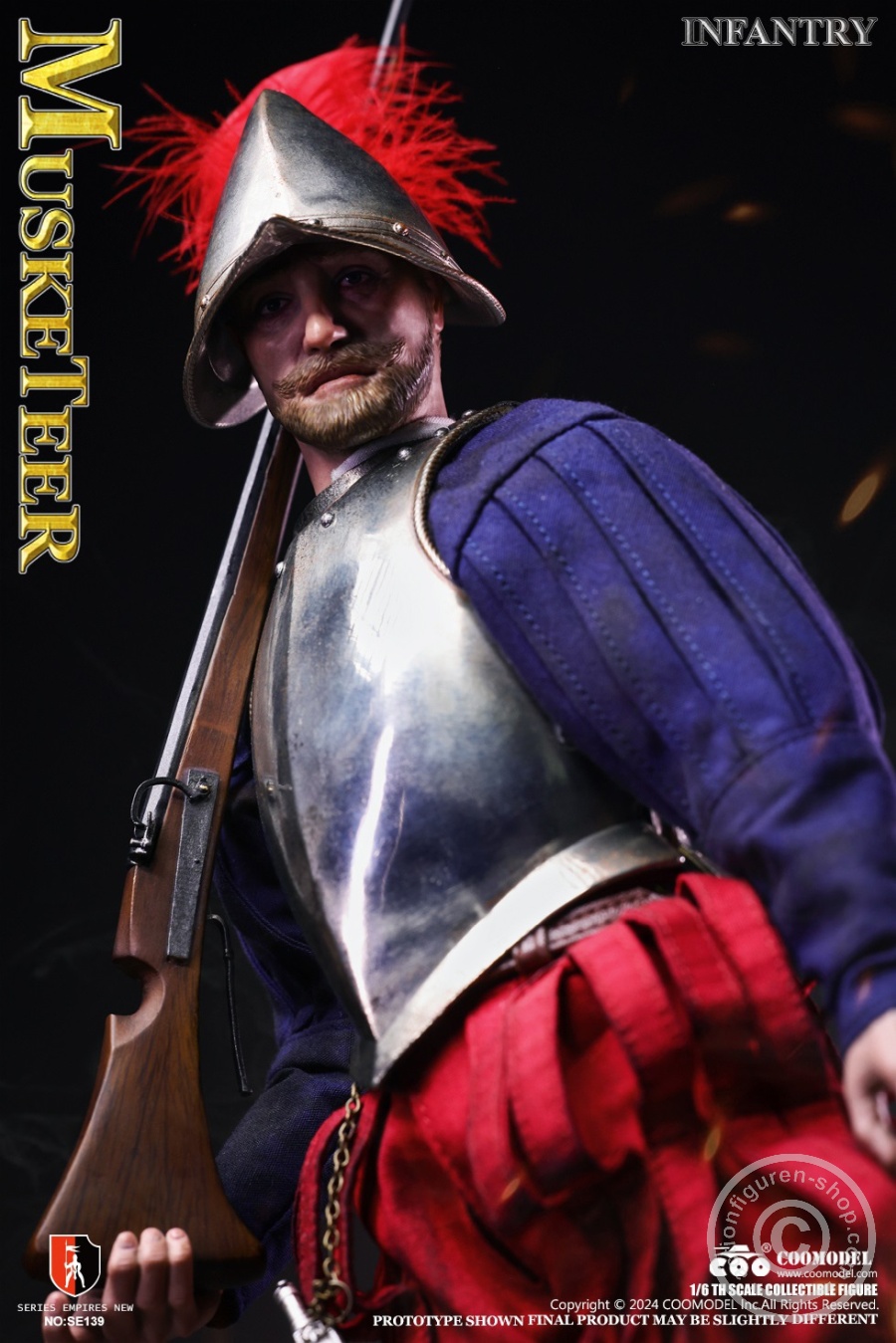 Spanish Conquiastador - Musketeer - (Nickel Silver Edition) - Series Of Empires - in 1/6 scale Spanish Conquiastador - Musketeer - (Nickel Silver Edition) - Series Of Empires - in 1/6 scale