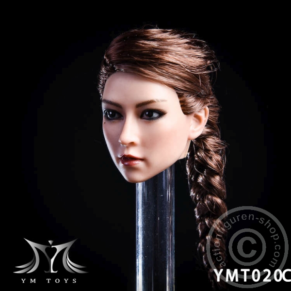 Kopf - braune Haare - langer Zopf