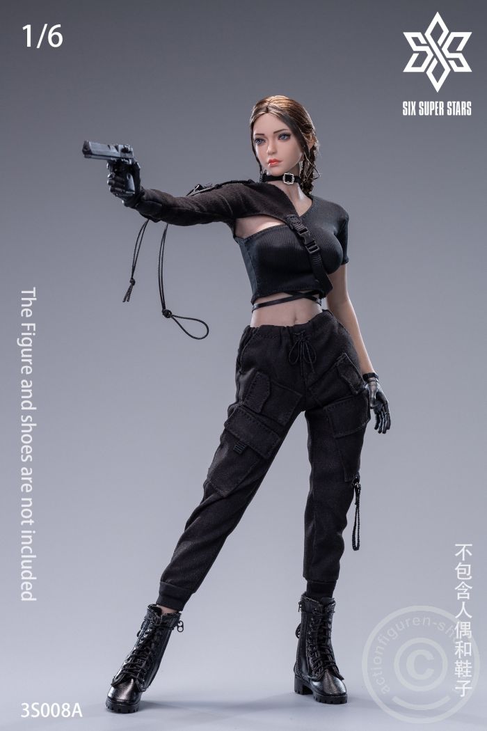 3S-008A-02 Sexy Raglan Top and Cargo Pants Dress Set