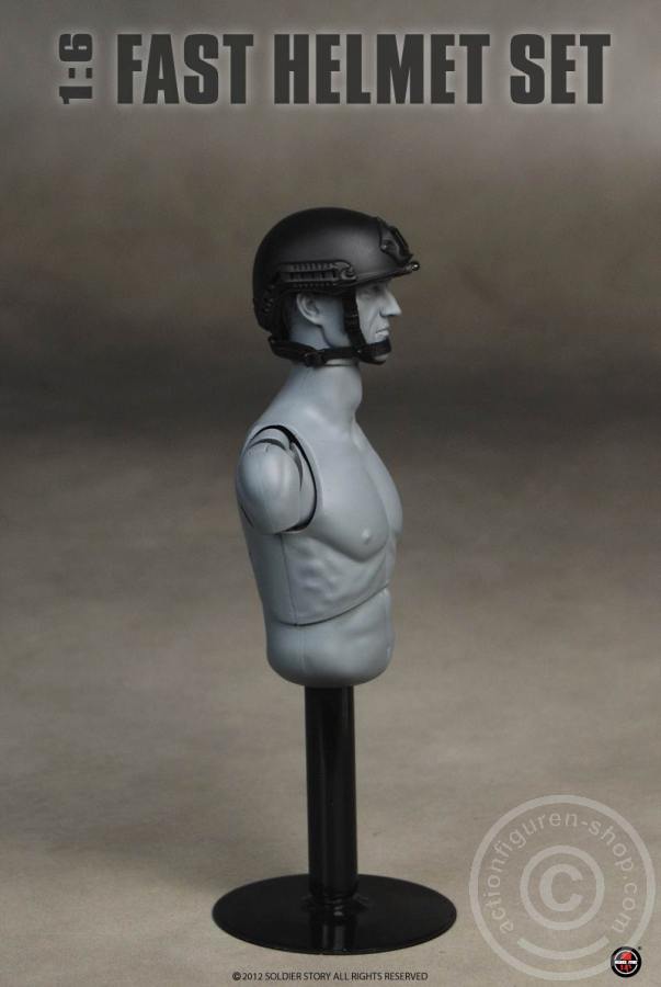 FAST Helmet, High Cut (XP) Helmet w/ Skeleton shroud - Black