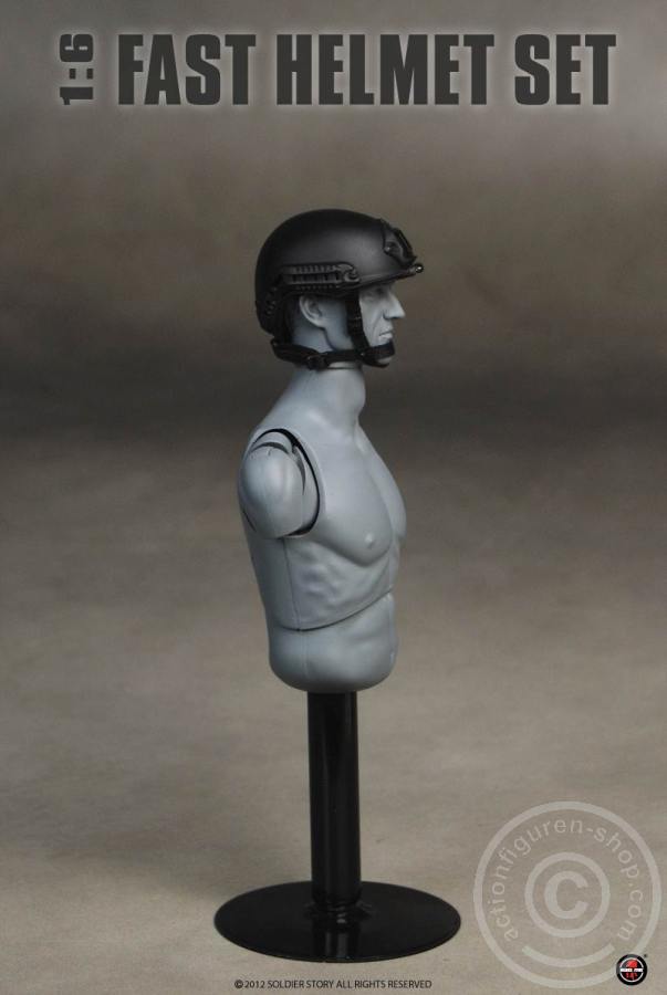 SSt058-3-11 FAST Helmet, High Cut (XP) Helmet w/ Skeleton shroud - Black