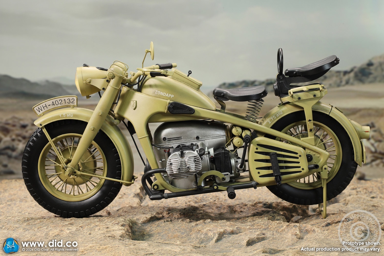 German Zündapp KS 750 Motorcycle with sidecar (Sand) - in 1/6 scale