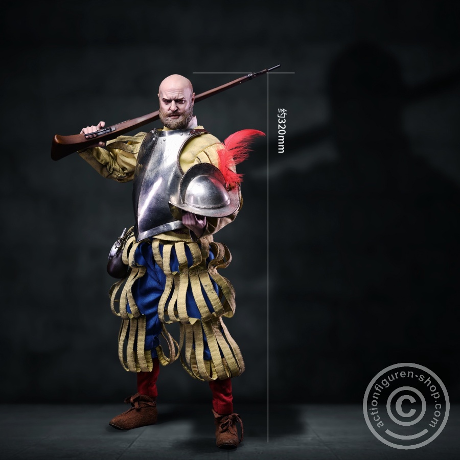 Spanish Conquiastador Musketeer Captain (Nickel Silver Edition) - Series Of Empires - in 1/6 scale Spanish Conquiastador Musketeer Captain (Nickel Silver Edition) - Series Of Empires - in 1/6 scale