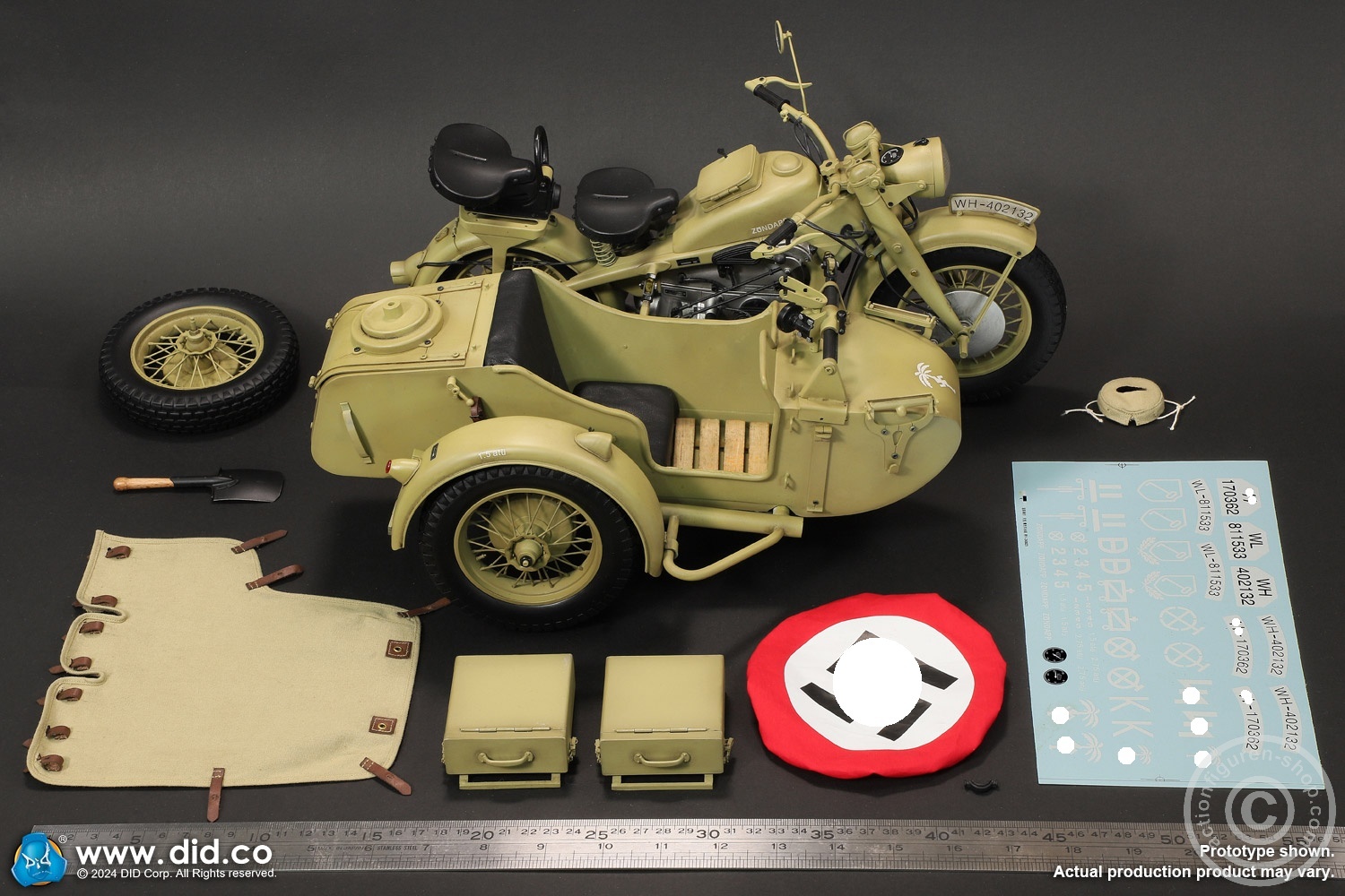 German Zündapp KS 750 Motorcycle with sidecar (Sand) - in 1/6 scale