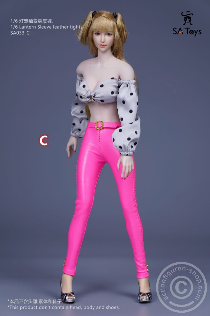 Lantern Sleeve & Leather Tights - C