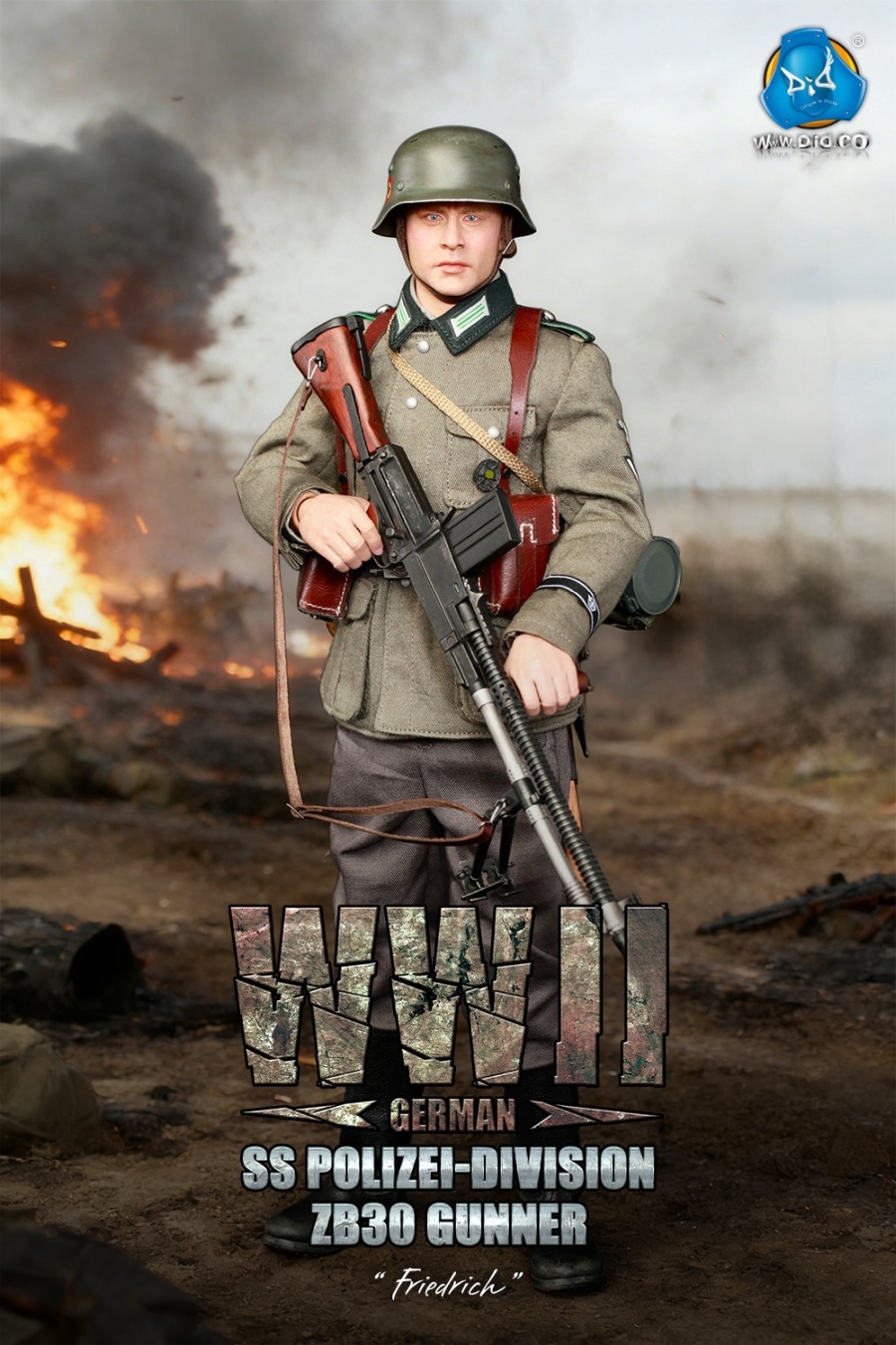 Friedrich - WWII German SS Polizei-Division ZB30 Gunner - in 1/6 scale
