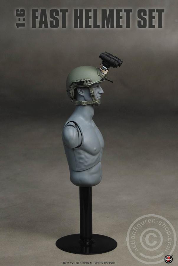 FAST Helmet, High Cut (XP) Helmet w/ Skeleton shroud - Foliage Green