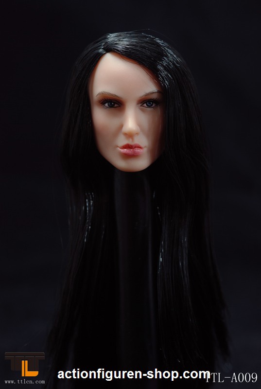 Kopf IX mit echt-Haaren, schwarz