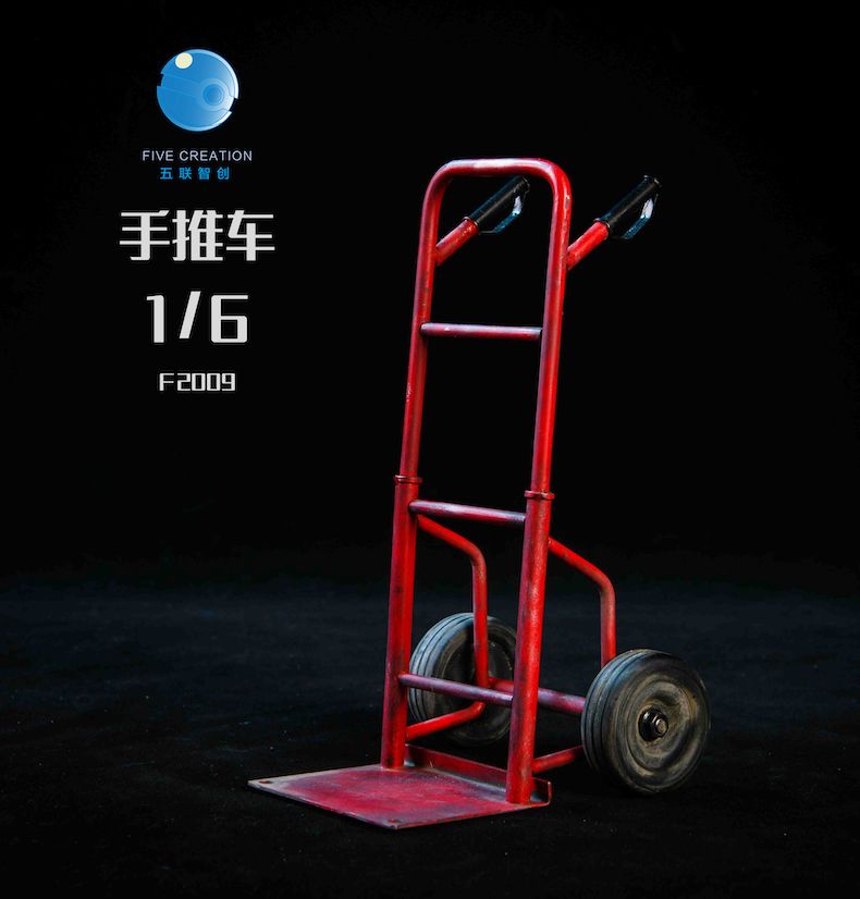 Hand Truck with 3 blue Gas Bottles