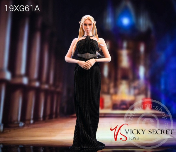 Evening Female Dress Robe - black