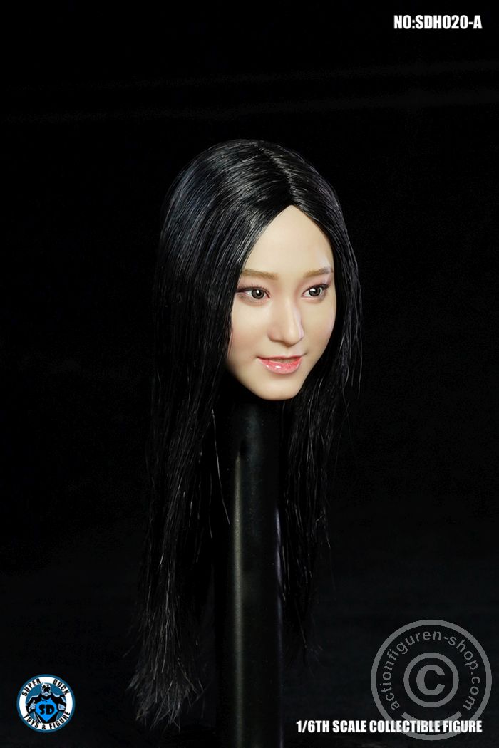 Female Head - black long Hair